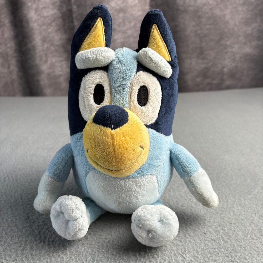 Bluey Heeler Plush Stuffed Animal Toy 8 Inch Blue Navy Yellow